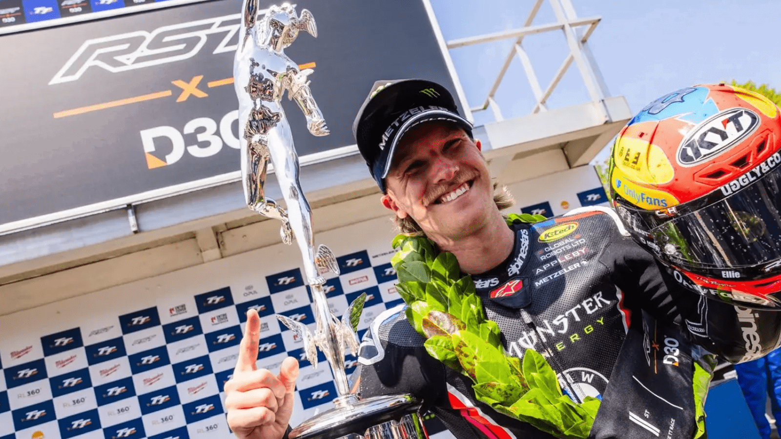 Davey Todd, 2025 Isle of Man TT, Superbike TT podium. Credit: Isle of Man TT.