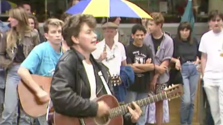 The twins performed at a range of protests in the 1980s including the nuclear-free marches and the Homosexual Law Reform Bill.