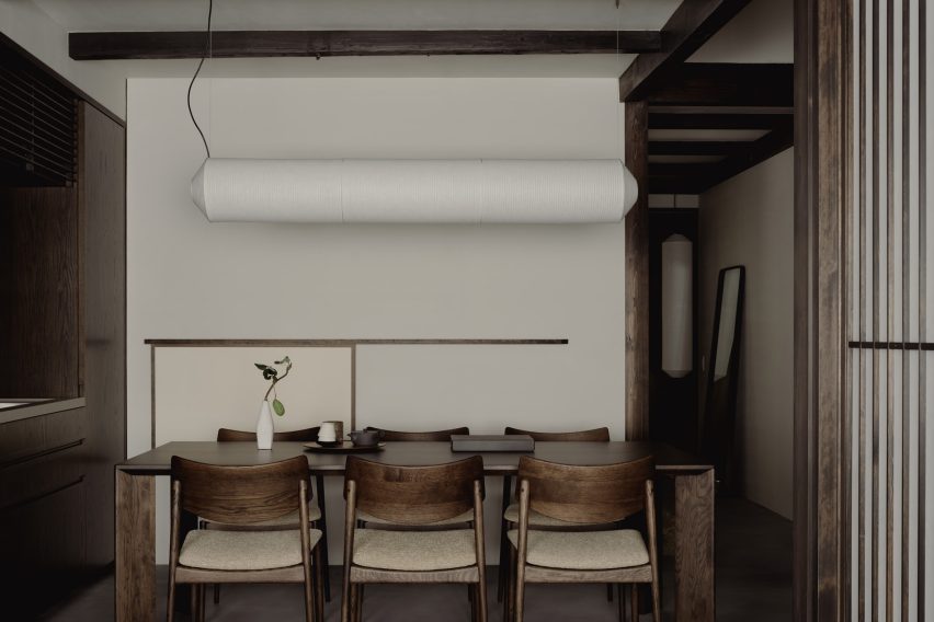 Dining table in Japanese house