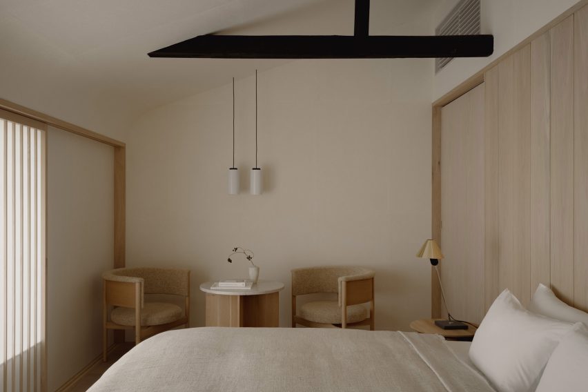 Bedroom with light colours