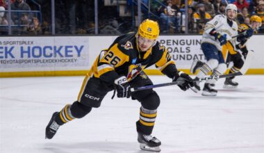 Bad luck prevented Tristan Broz from ascending to Pittsburgh. He’s taking it out on the AHL.