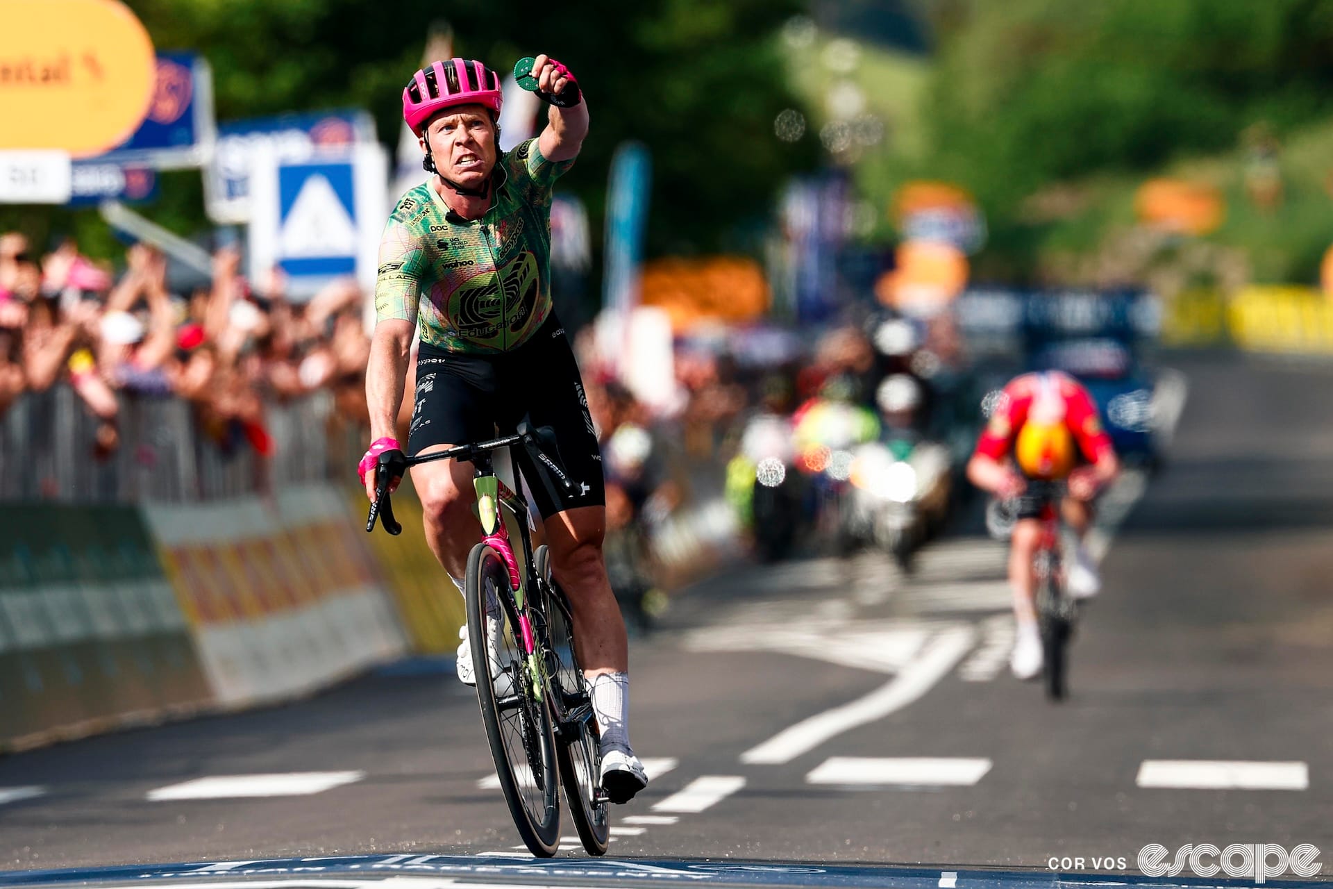 Valgren leaves his breakaway companions behind to win stage 17 of the Giro d'Italia