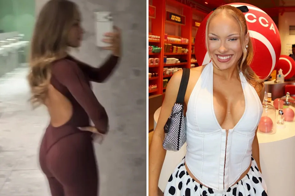 Sophie was wearing a bodysuit with a large cutout in the back.