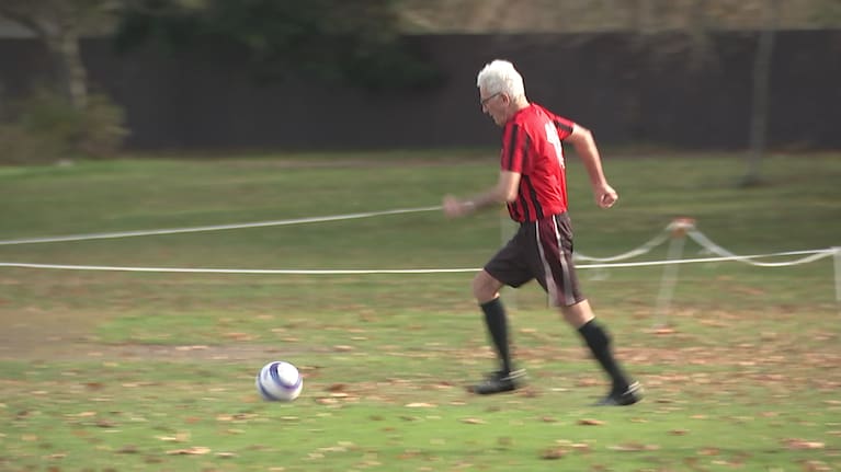 Tony 'Woodsie' Woods on the ball.