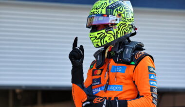 Norris celebrates his first pole of 2026