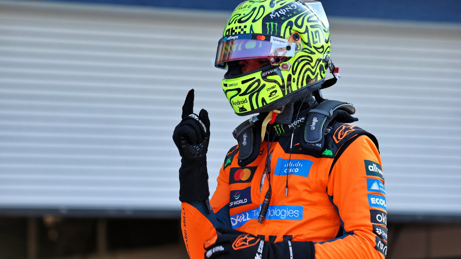 Norris celebrates his first pole of 2026