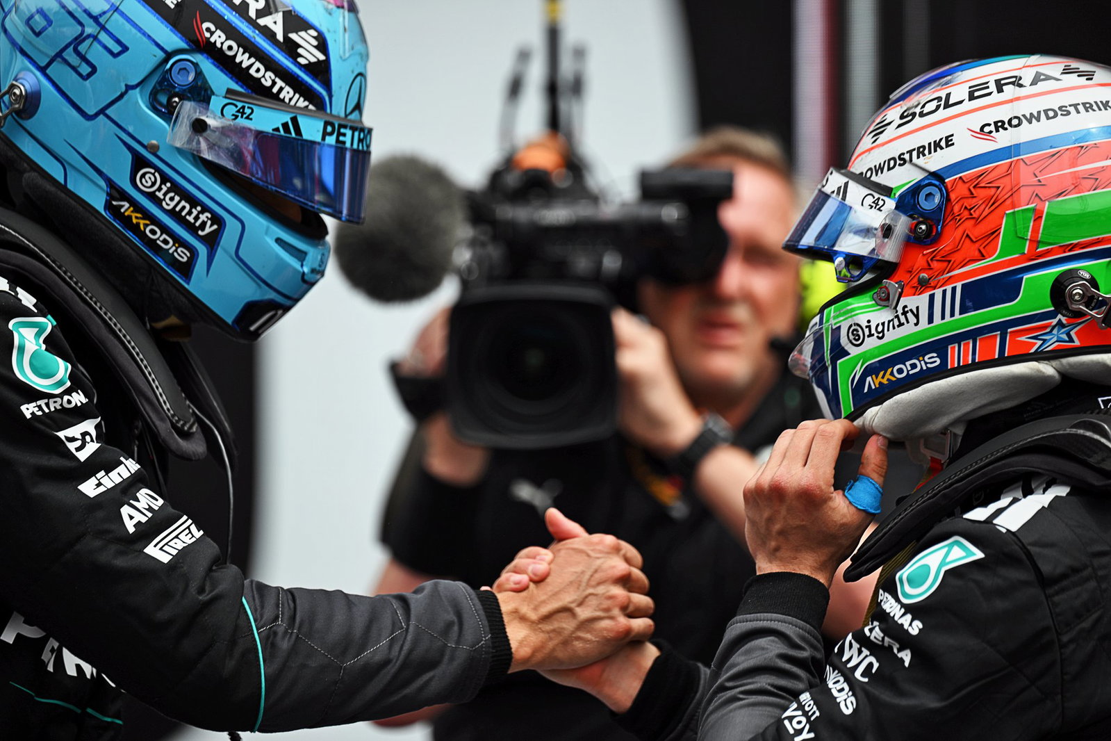 The first sign of fireworks at Mercedes occurred in the sprint race