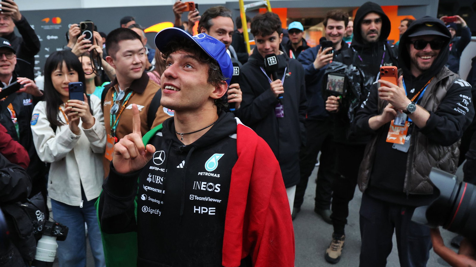 Antonelli celebrates in Canada