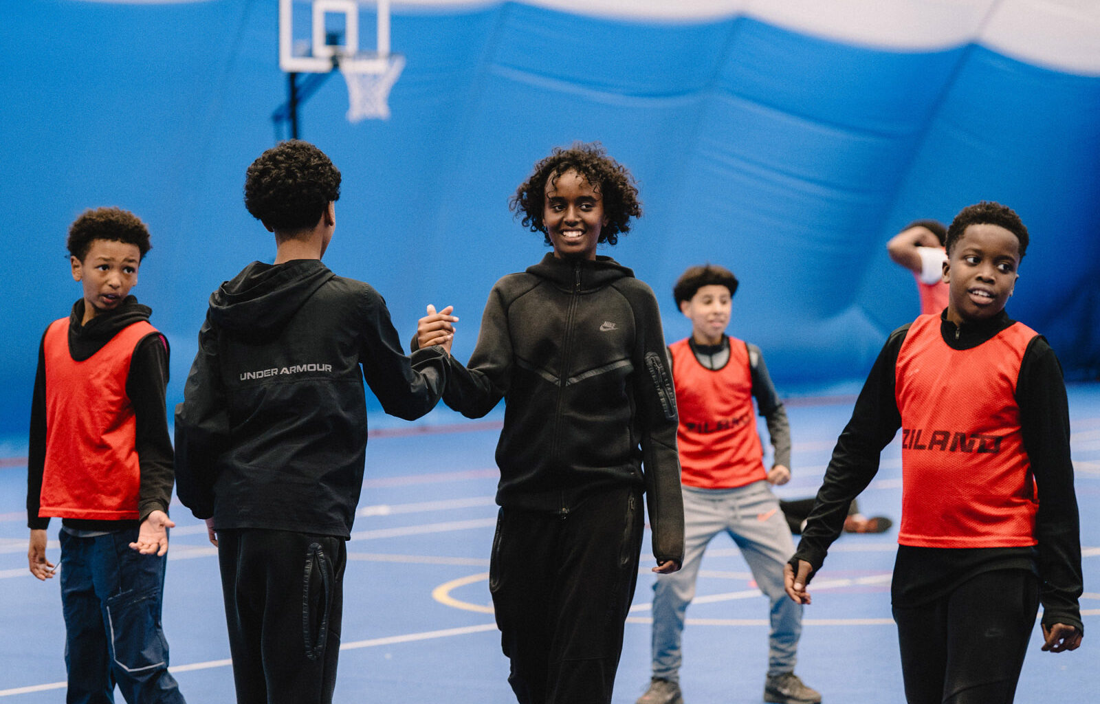 Boys playing football in Cardiff