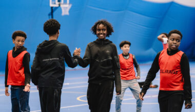 Boys playing football in Cardiff