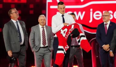 Anton Silayev is selected by the New Jersey Devils with the 10th overall pick: Stephen R. Sylvanie-Imagn Images
