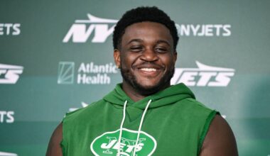 New York Jets offensive tackle Armand Membou
