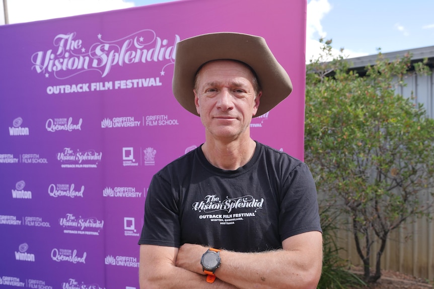 man at gala opening of winton film festival