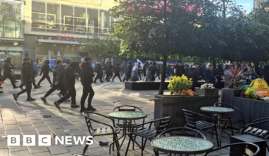 Protests across Scotland follow Belfast knife attack - BBC