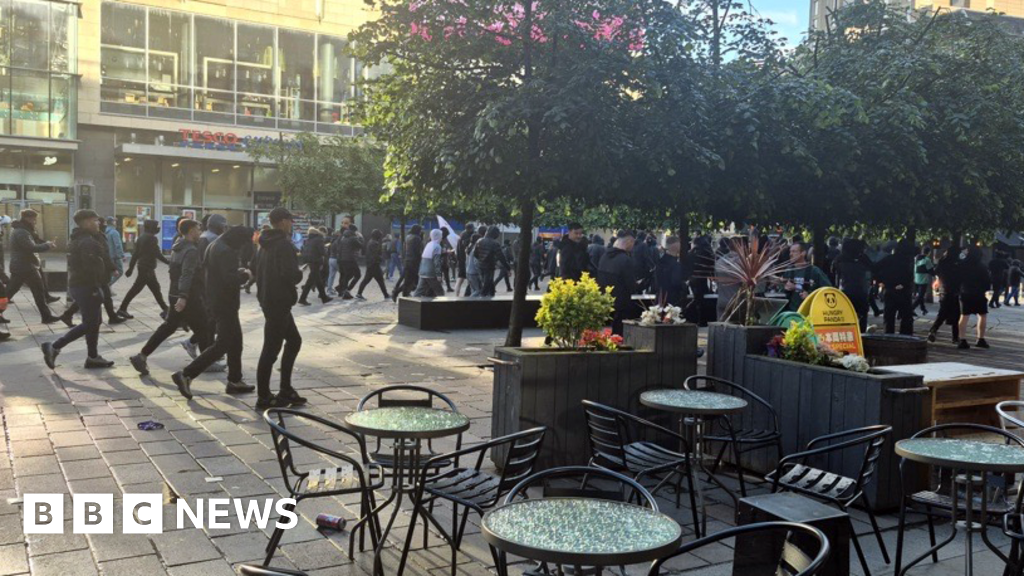 Protests across Scotland follow Belfast knife attack - BBC