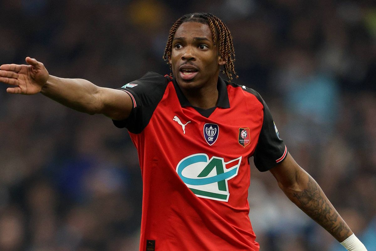 Jeremy Jacquet of Stade Rennais in action during French Cup match between Olympique de Marseille and Stade Rennais at Orange Velodrome on February 3, 2026 in Marseille, France. 