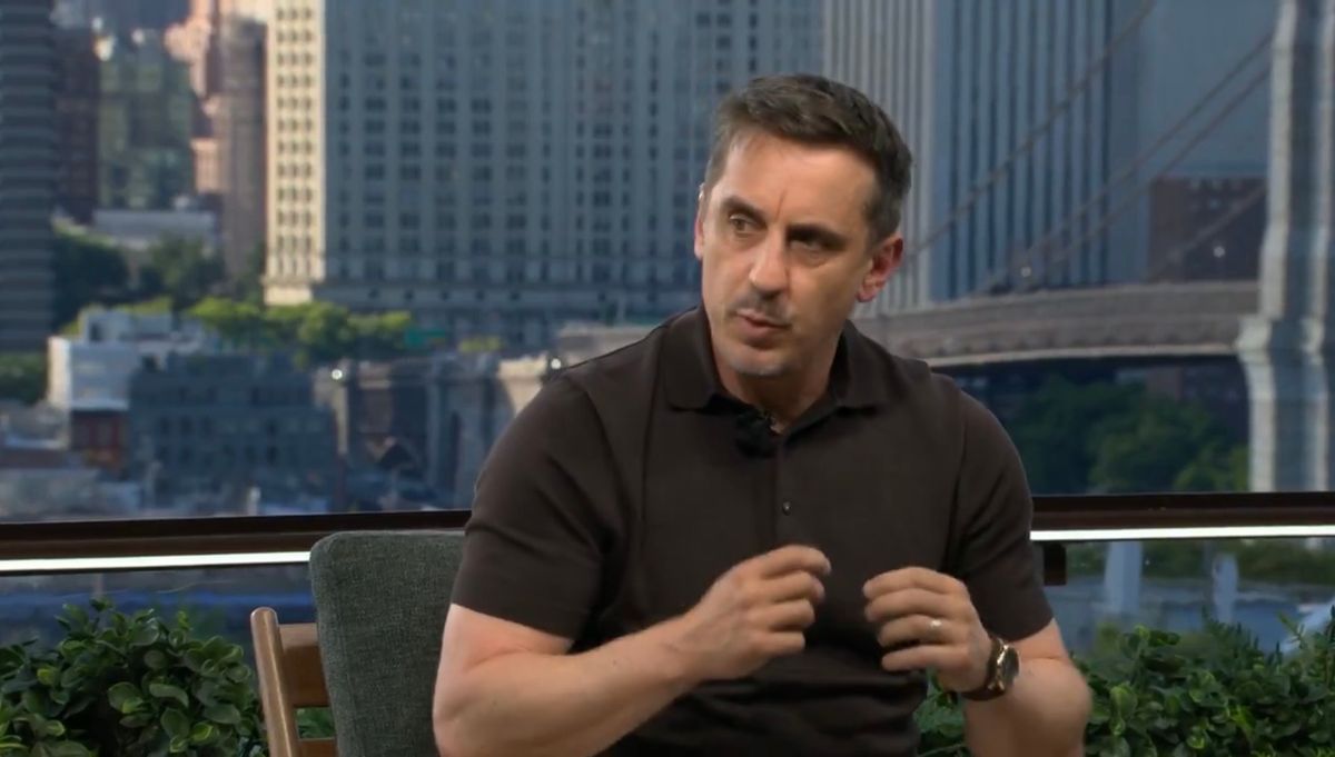 Gary Neville speaking on ITV during the World Cup