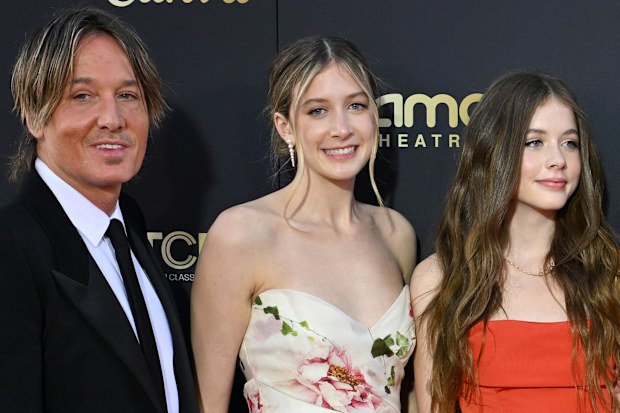 Keith Urban, Sunday Rose Kidman Urban, Faith Margaret Kidman Urban, Sybella Hawley, Nicole Kidman, and Antonia Kidman attend the 49th AFI Life Achievement Award Gala Tribute Celebrating Nicole Kidman at Dolby Theatre on April 27, 2024 in Hollywood, California