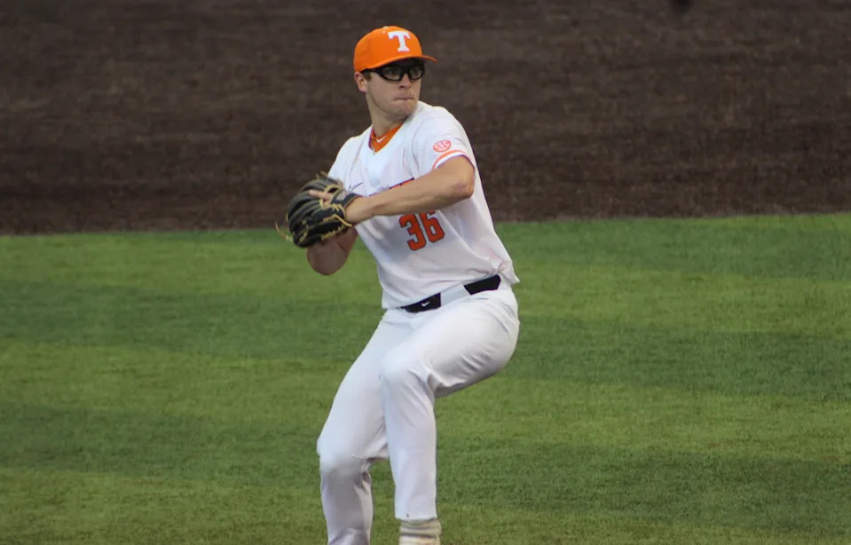 Tennessee baseball pitcher Chad Dallas during the 2021 season.