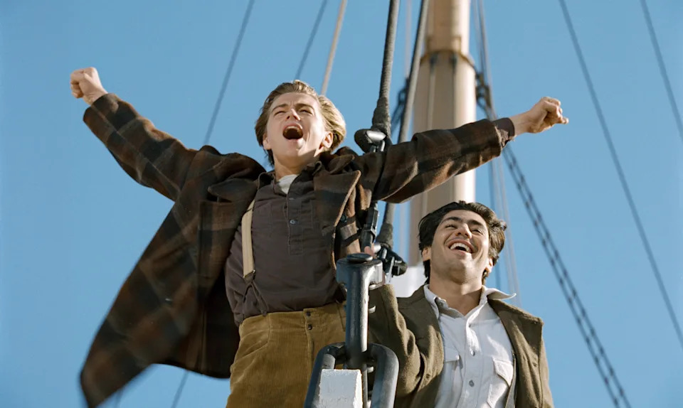 Leonardo DiCaprio and Danny Nucci in "Titanic"