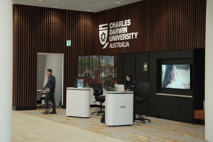 The lobby of CDU's Darwin city campus