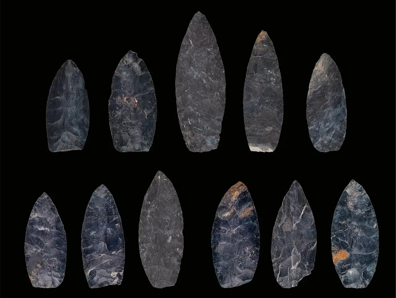 11 prehistoric bifaces never used Ohio