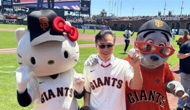 EVA Air promotes Taipei-Washington route at MLB Giants' Hello Kitty Day