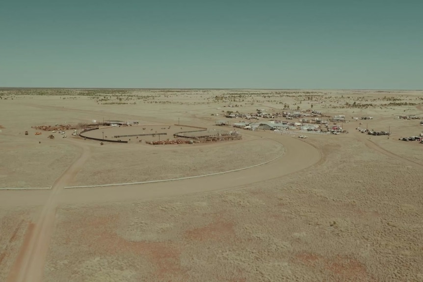 Aerial pic of a remote cattle station. 