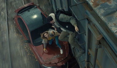 L to R: Emily Blunt and Josh O'Connor in Disclosure Day, directed by Steven Spielberg.