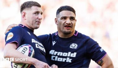 Scotland’s Finn Russell and Sione Tuipulotu