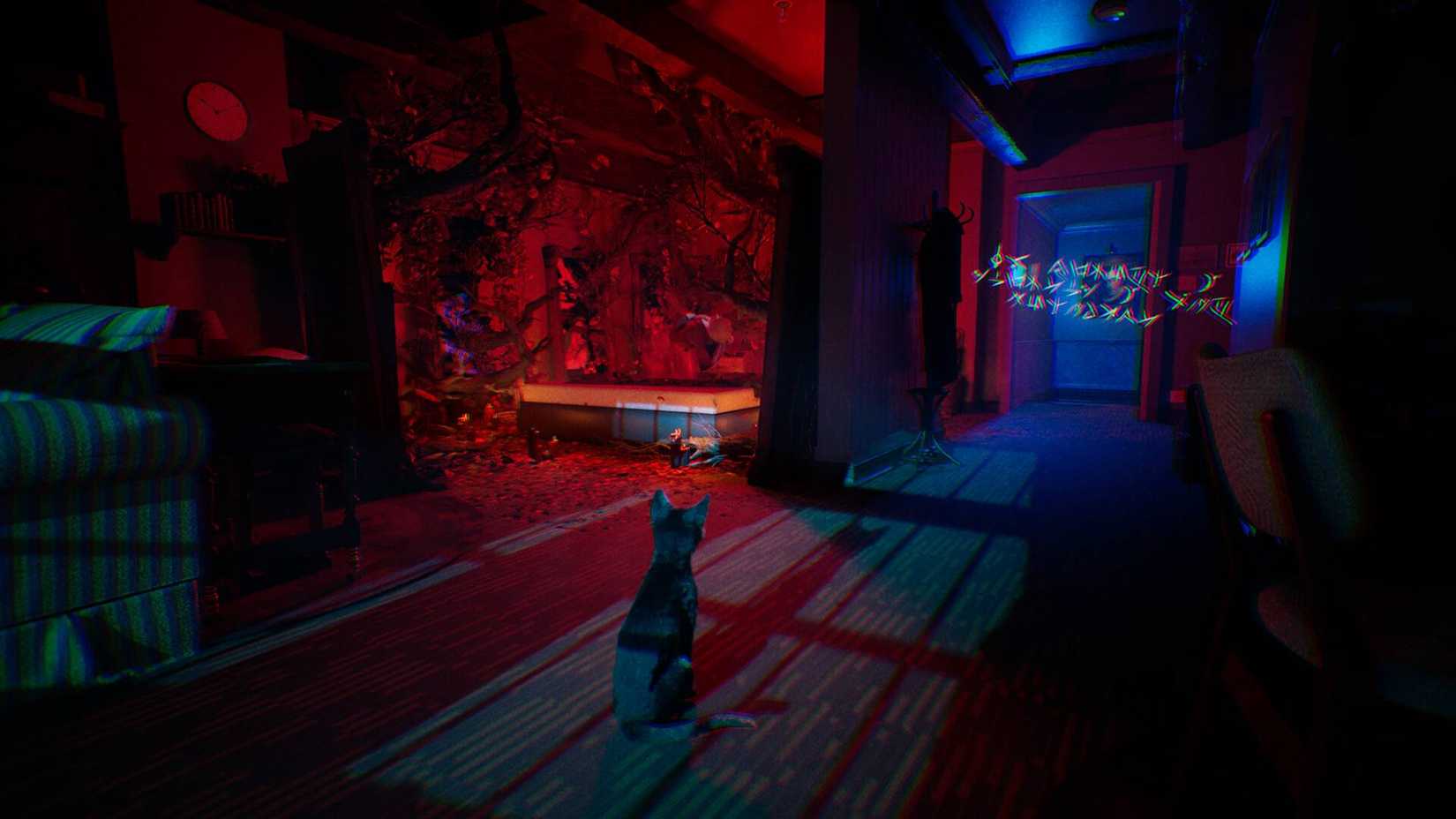 The player as a cat in the hotel room in 1666: Amsterdam.