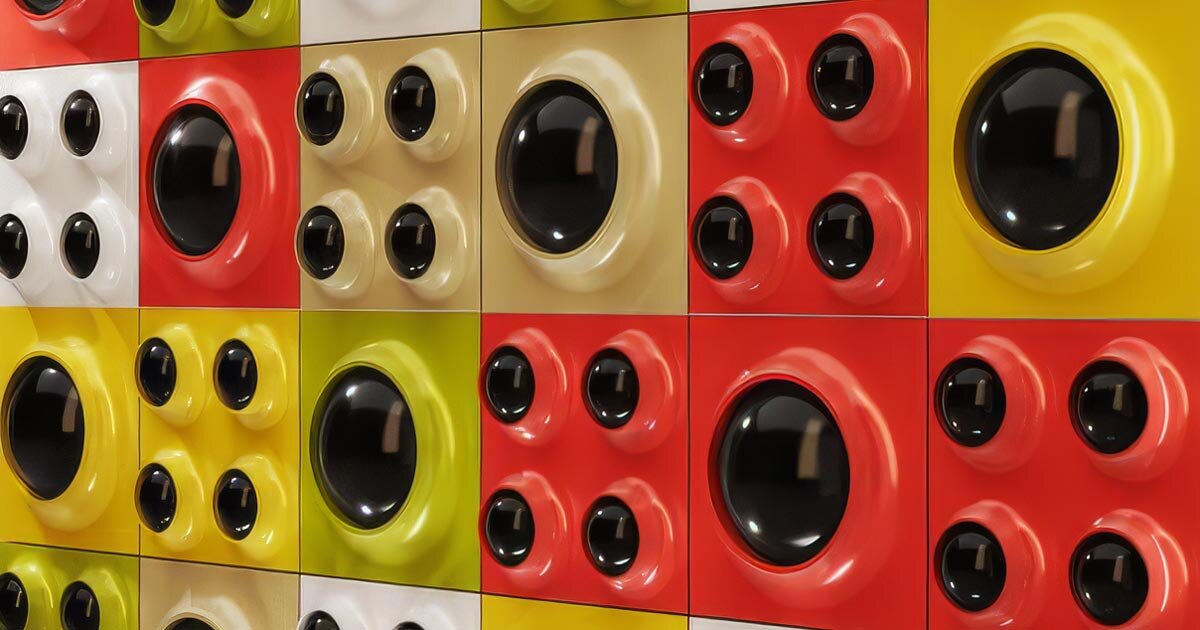 RETROCORE reimagines retro-futurist lighting as modular wall compositions
