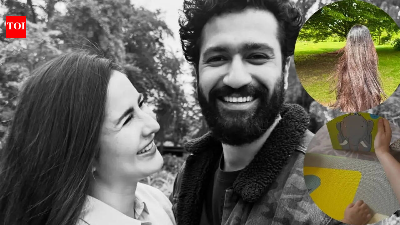 Vicky Kaushal: Katrina Kaif drops UNSEEN PICS from Vicky Kaushal's birthday, son Vihaan reads 'Gajapati Kulapati', but it's her hair that steals the show - PICS inside | Hindi Movie News