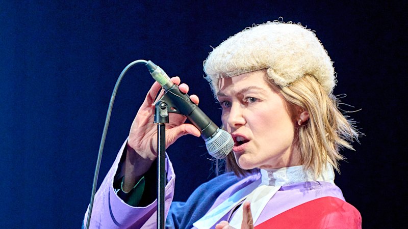 Rosamund Pike calls out audience member for texting during West End play Inter Alia