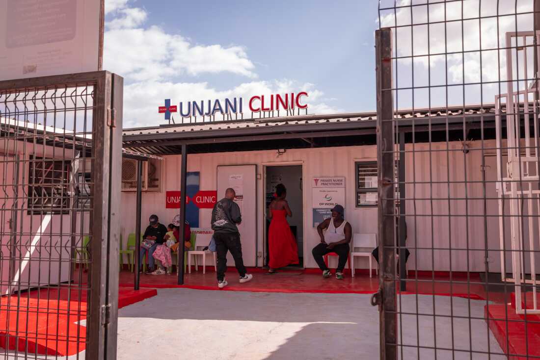 People queue outside the Unjani Clinic in Braamfischerville, Soweto, Johannesburg, South Africa on May 25, 2026.