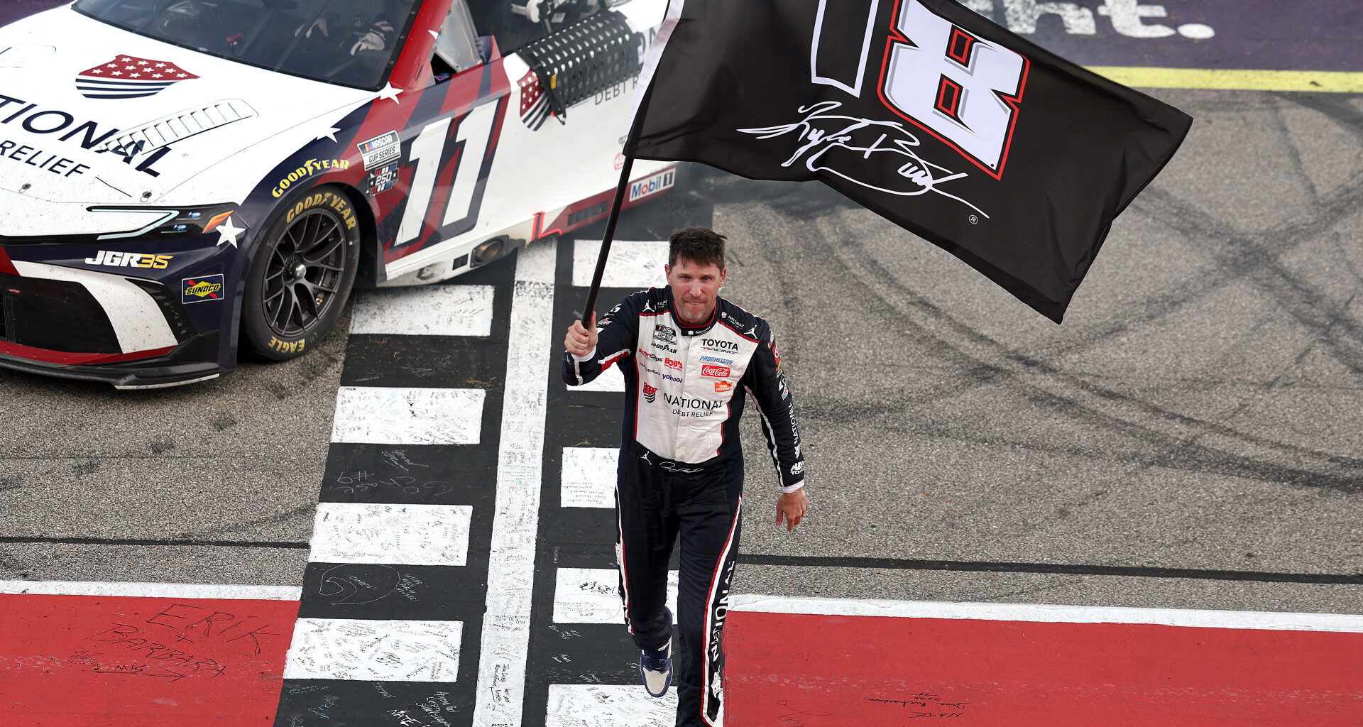 NASCAR news: Denny Hamlin's beautiful Kyle Busch tribute after 63rd win