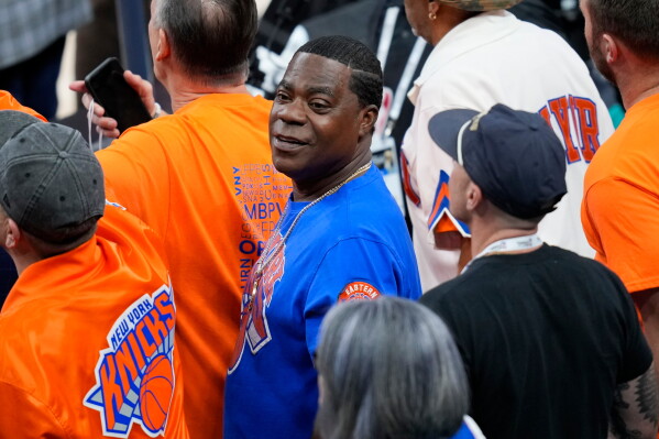 Actor Tracy Morgan arrives prior to Game 1 of the NBA Finals basketball series between the New York Knicks and the San Antonio Spurs, Wednesday, June 3, 2026, in San Antonio. (AP Photo/David J. Phillip)