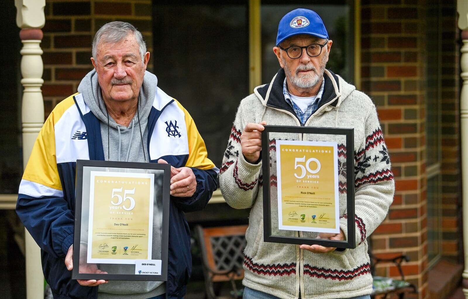 Shepparton brothers earn Cricket Victoria award after more than 50 years in the game