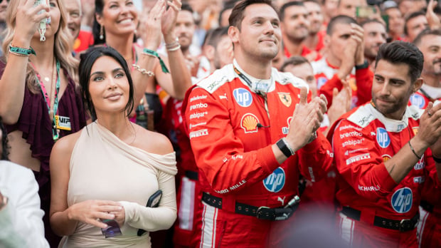 Kim Kardashian at the Monaco Grand Prix on Sunday.