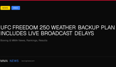 UFC Freedom 250 weather backup plan includes live broadcast delays