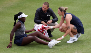Pliskova advances to Queen's quarterfinals after Mboko retires
