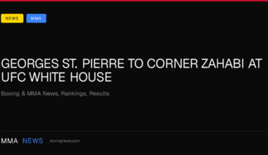 Georges St. Pierre to corner Zahabi at UFC White House