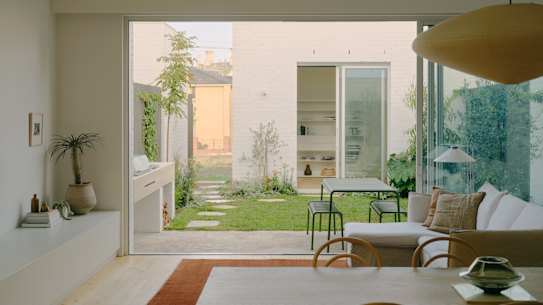 Co-director of Esteta, Sarah Cosentino, moved into one of the Northcote Townhouses two years ago with her husband Stephen McGarry, director of Carr Architecture and Interior Design. Landscaping and minimalist design have made it feel like home.