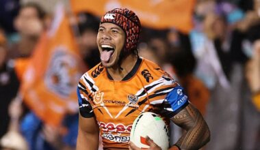 NRL 2026: Jarome Luai hat-trick seals stunning Leichhardt farewell for Wests Tigers