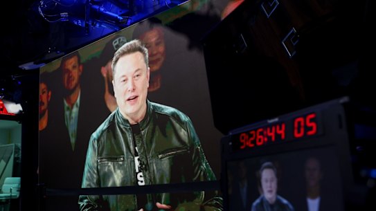 Elon Musk appeared via videolink as SpaceX made its debut.