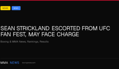 Sean Strickland escorted from UFC Fan Fest, may face charge