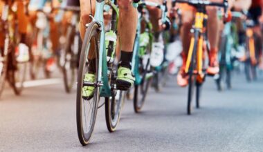 Cyclists racing