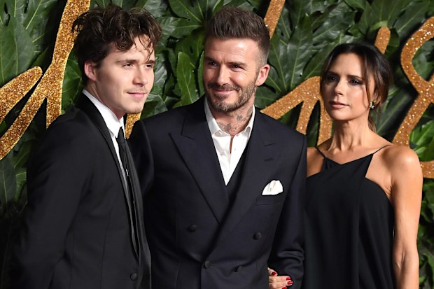 Brooklyn Beckham, David Beckham and Victoria Beckham
