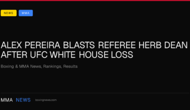 Alex Pereira blasts referee Herb Dean after UFC White House loss