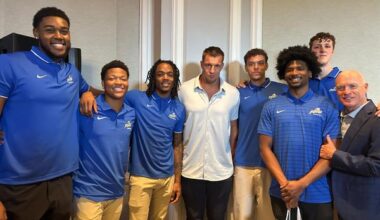 Rob Gronkowski delivers leadership lessons to FGCU men's basketball